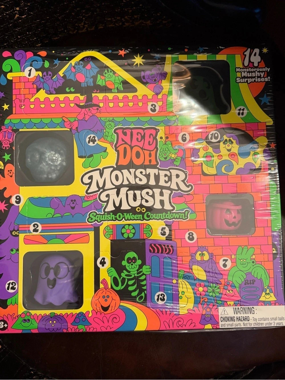 Schylling NeeDoh Monster Mush Squish-O-Ween Countdown Advent Calendar Game